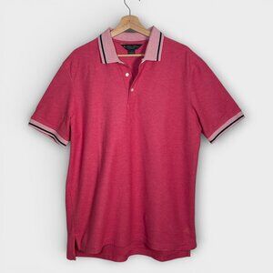 Brooks Brothers Polo Shirt LARGE Short Sleeve 100% Cotton Pink